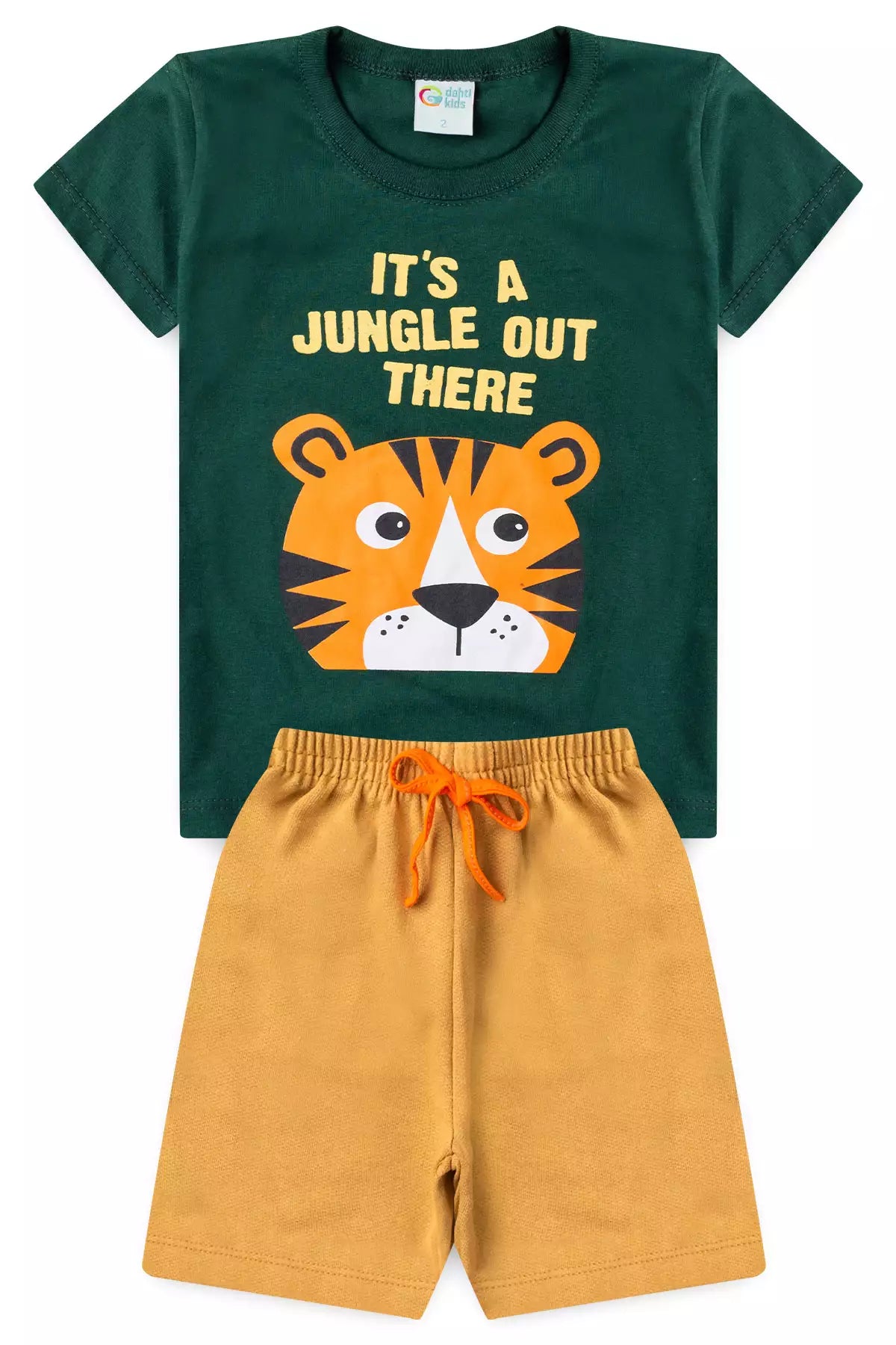 Conjunto de Verão para Menino Tigre da Selva Verde