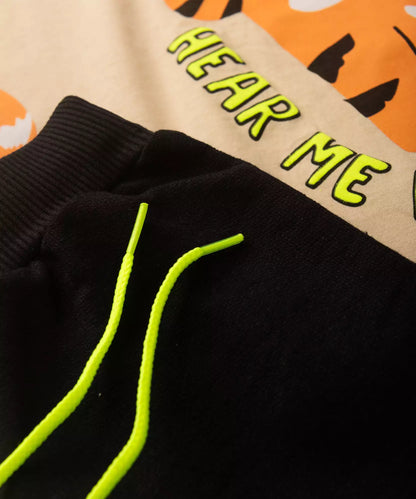 Conjunto de Verão para Menino Tigre Marfim