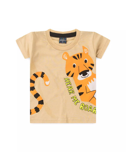 Conjunto de Verão para Menino Tigre Marfim