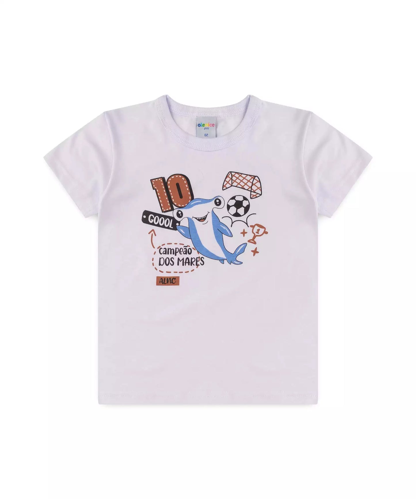 Conjunto de Verão para Menino Tubarão no Branco