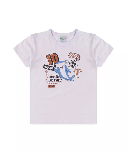 Conjunto de Verão para Menino Tubarão no Branco