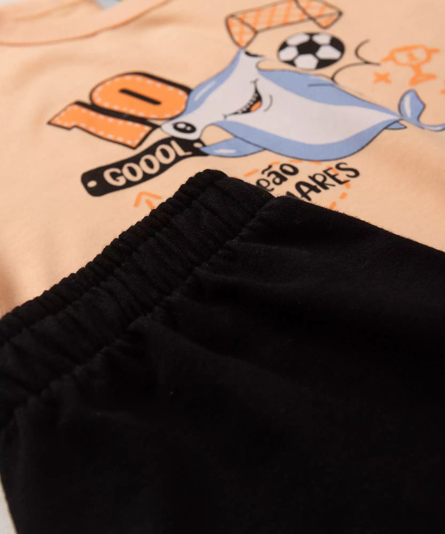 Conjunto de Verão para Menino Tubarão Salmão