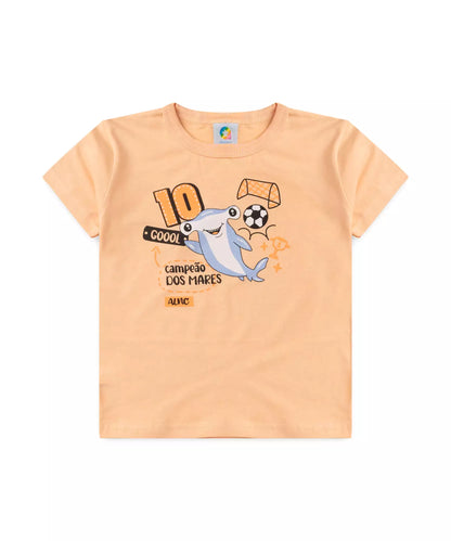 Conjunto de Verão para Menino Tubarão Salmão