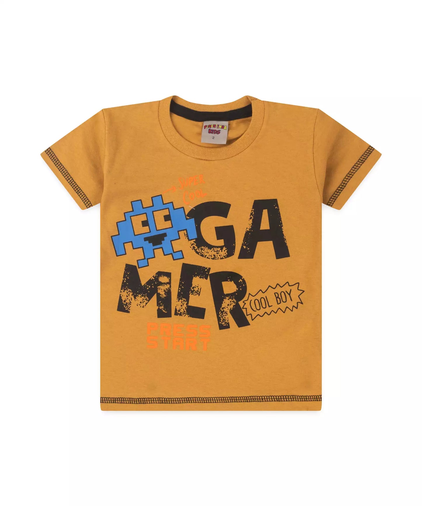 Conjunto de Verão para Menino Vídeo Game Marrom