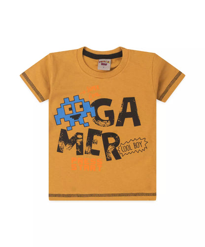 Conjunto de Verão para Menino Vídeo Game Marrom