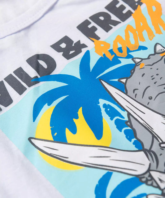 Conjunto de Verão para Menino Wild e Free Branco