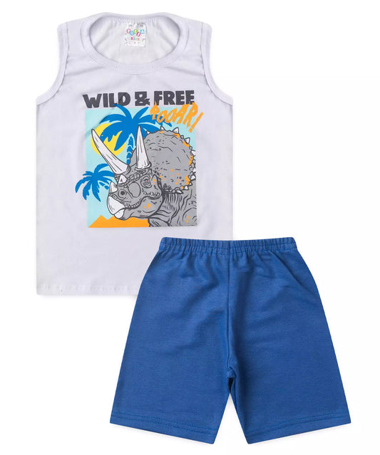 Conjunto de Verão para Menino Wild e Free Branco