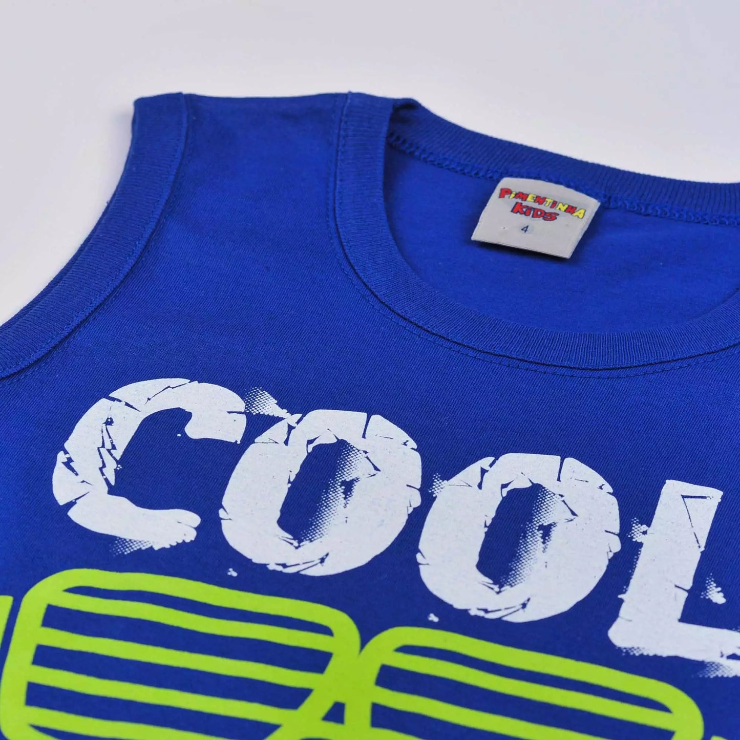 Conjunto Infantil Masculino Regata Azul Estampada e Short Militar