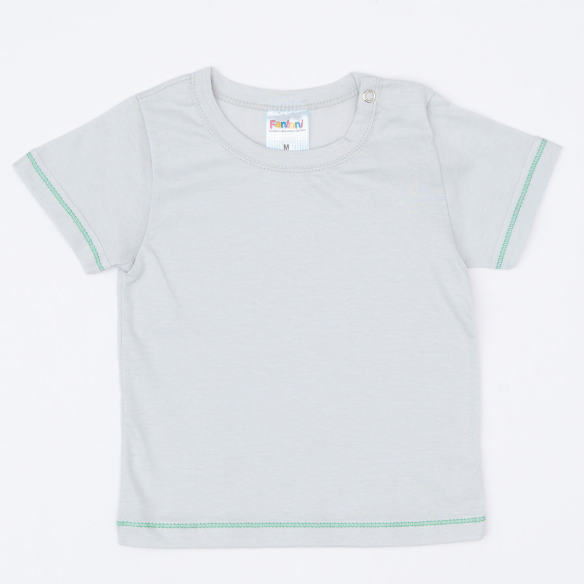 Jardineira de Verão Verde Militar com Blusa Branca Básica para Bebê Menino