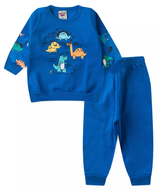 Conjunto Longo para Bebê Menino Dino Marinho