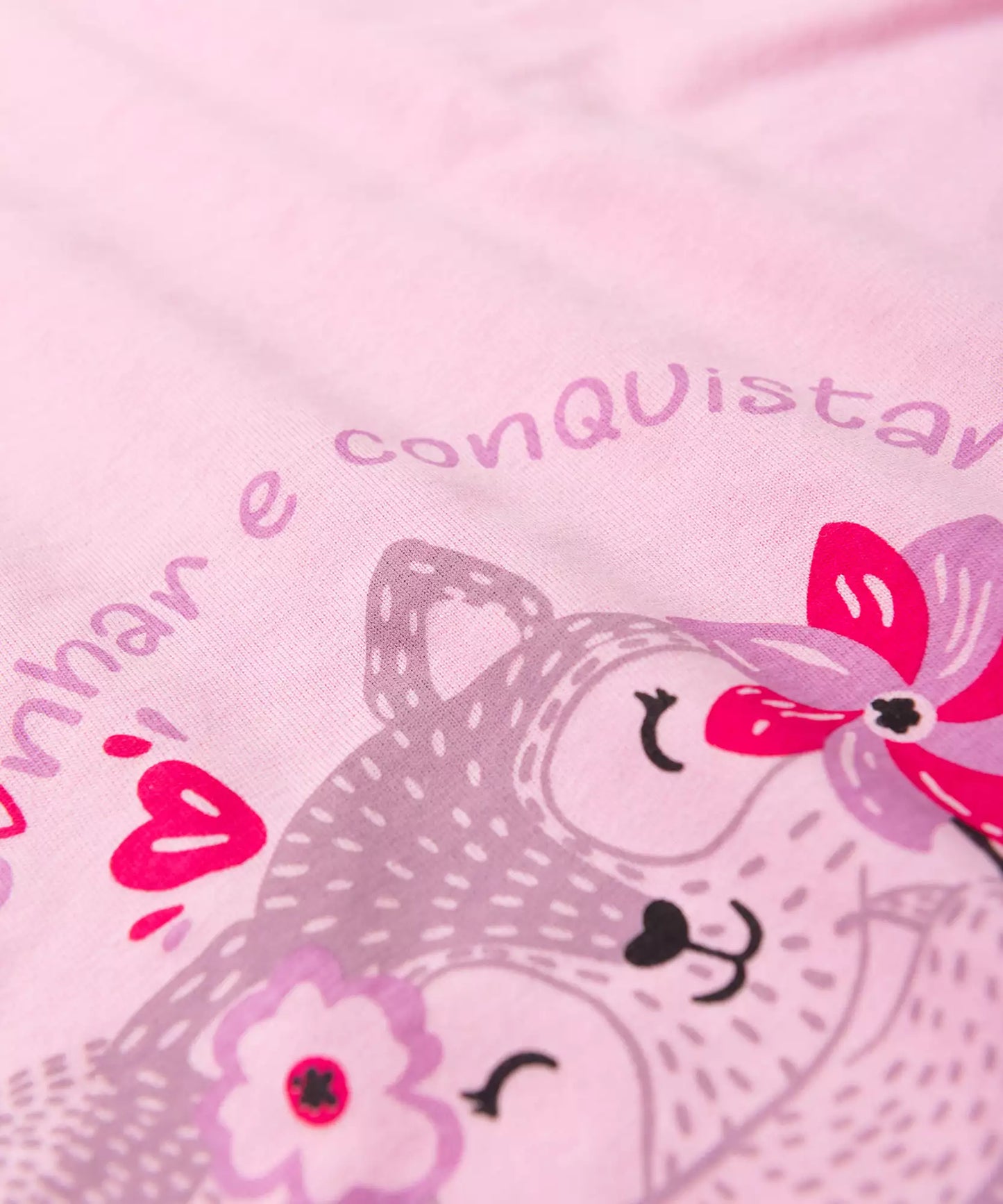 Conjunto Meia Estação para Menina Esquilo Rosa