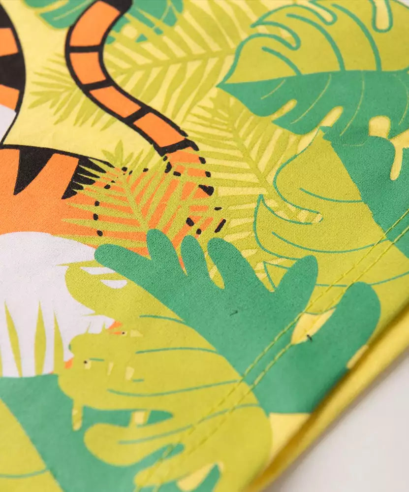Conjunto de Verão para Bebê Menino Tigre Amarelo