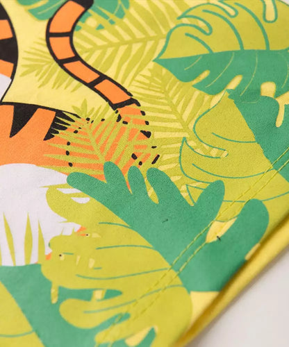 Conjunto de Verão para Bebê Menino Tigre Amarelo