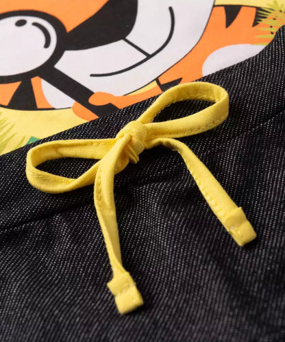 Conjunto de Verão para Bebê Menino Tigre Amarelo
