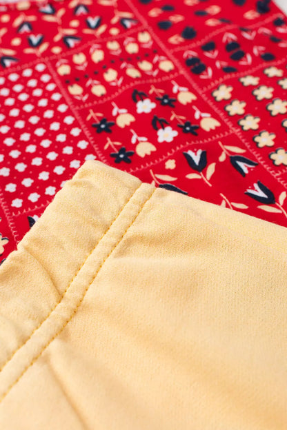 Conjunto Verão para Menina Jardim Divertido Vermelho