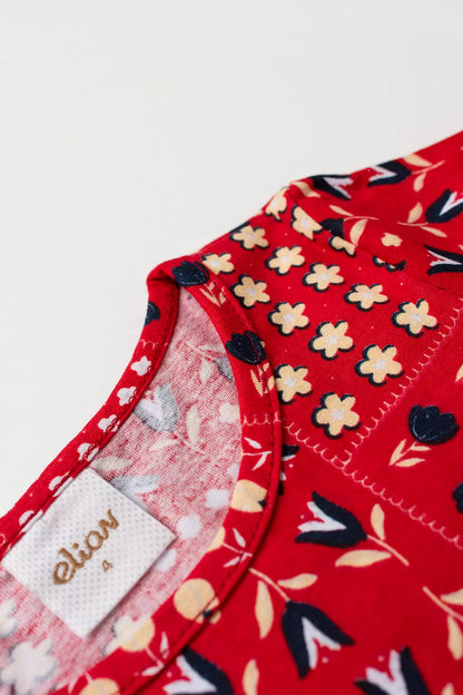 Conjunto Verão para Menina Jardim Divertido Vermelho
