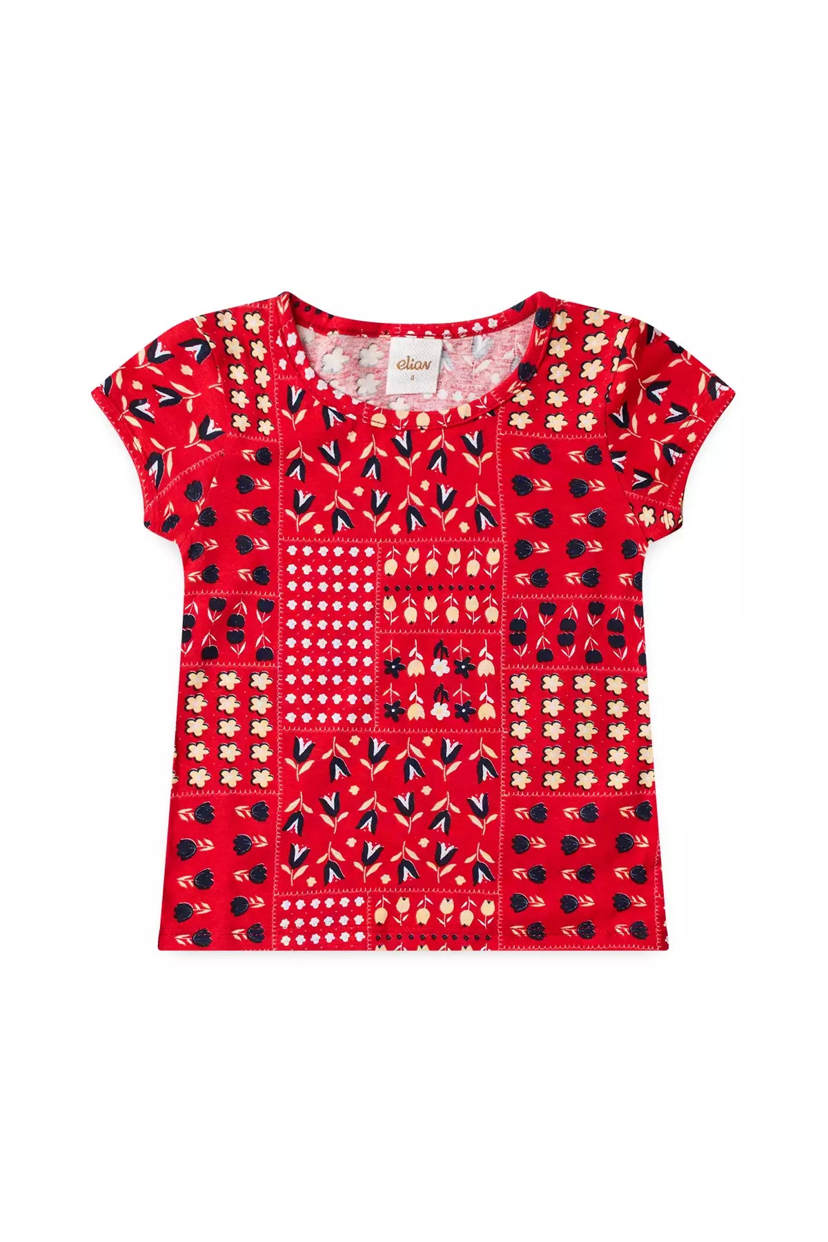 Conjunto Verão para Menina Jardim Divertido Vermelho