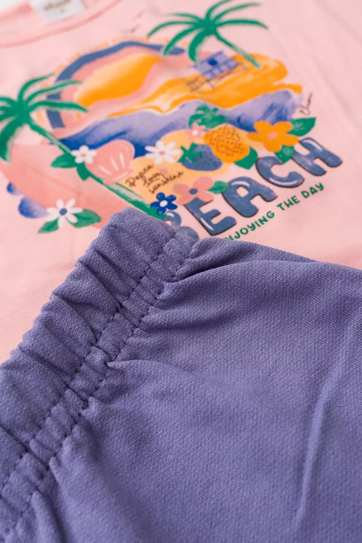 Conjunto Verão para Menina Praia Encantada Salmão