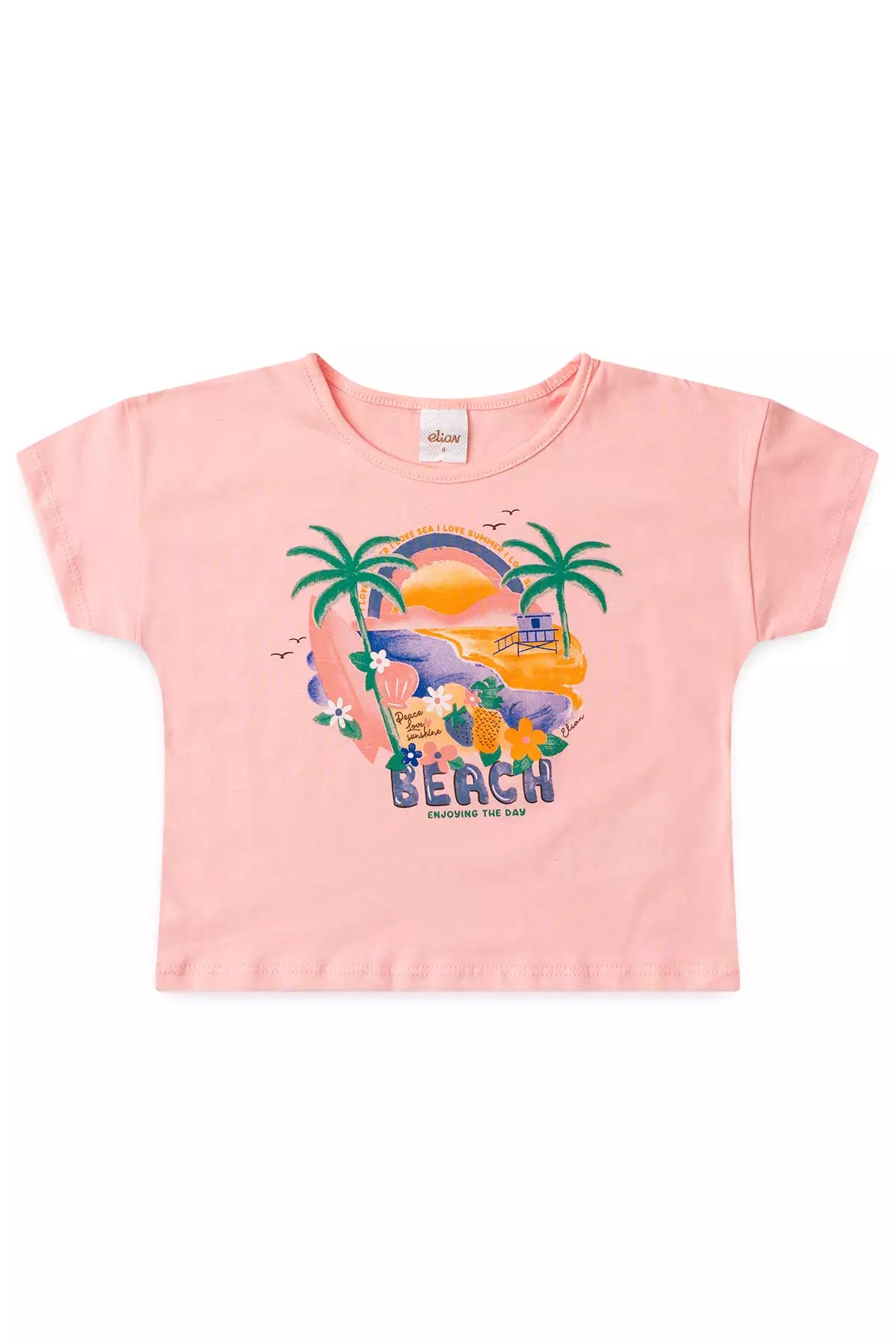 Conjunto Verão para Menina Praia Encantada Salmão
