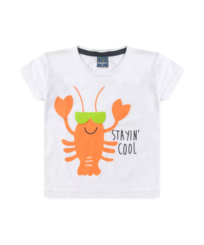 Conjunto de Verão para Menino Lagosta Branco