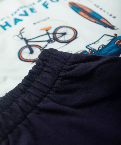 Conjunto Curto Infantil Masculino Bicicleta Verde