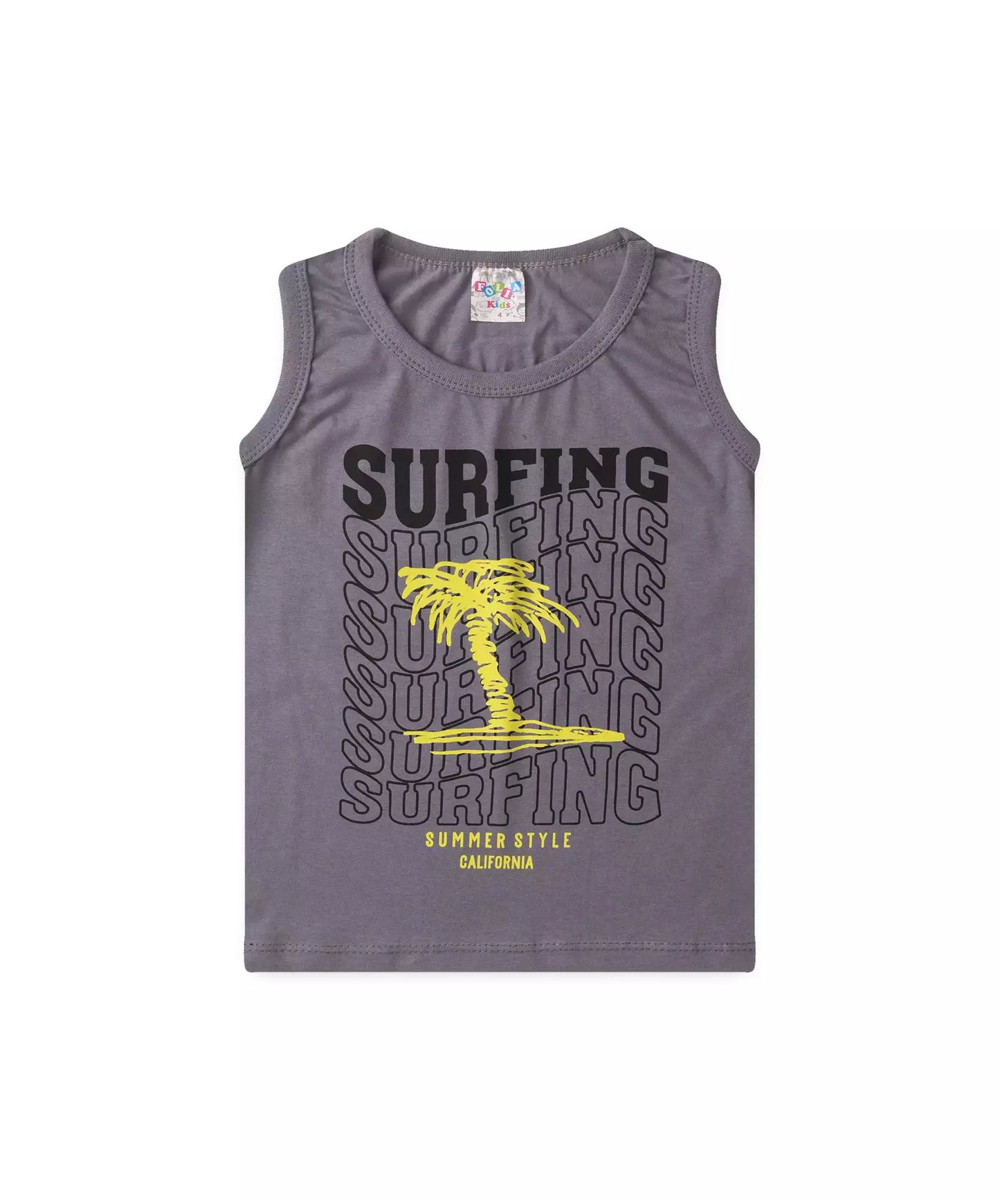 Conjunto Curto Infantil Masculino Surf Chumbo