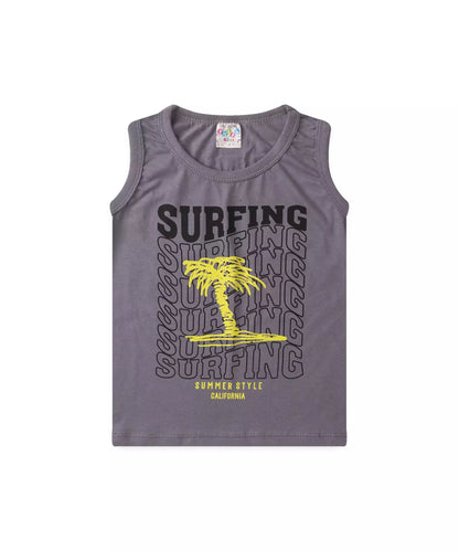 Conjunto Curto Infantil Masculino Surf Chumbo