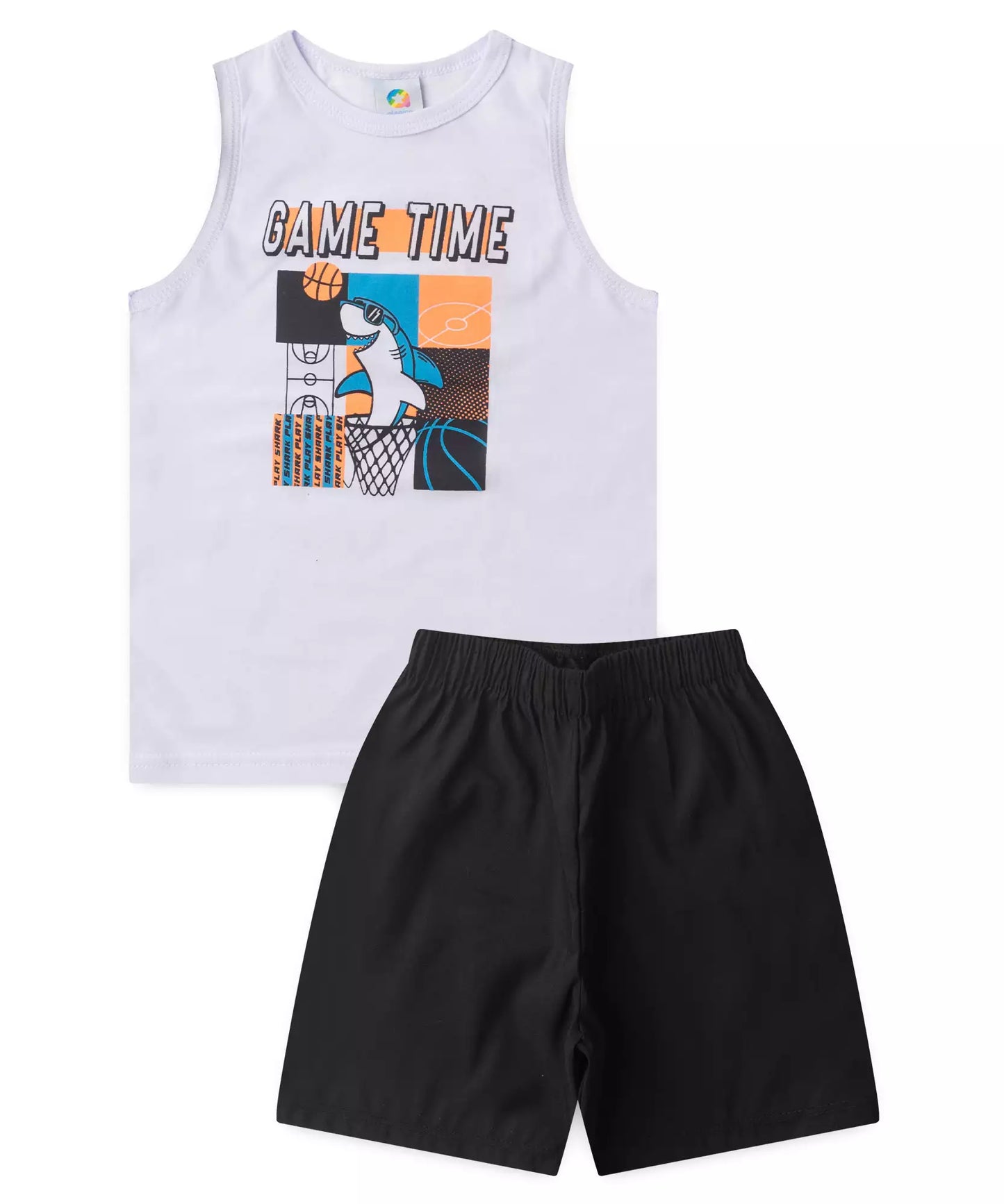 Conjunto Curto Infantil Masculino no Tubarão Branco