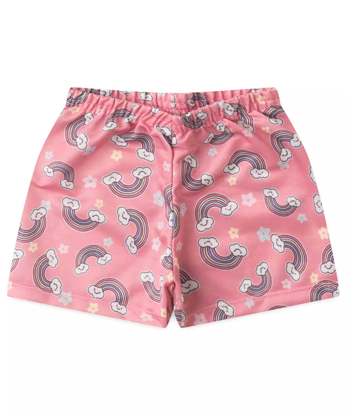 Conjunto Curto para Menina Arco-Íris Marfim
