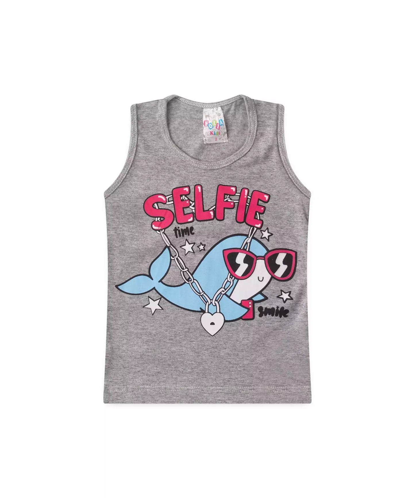 Conjunto Curto para Menina Baleia Mescla