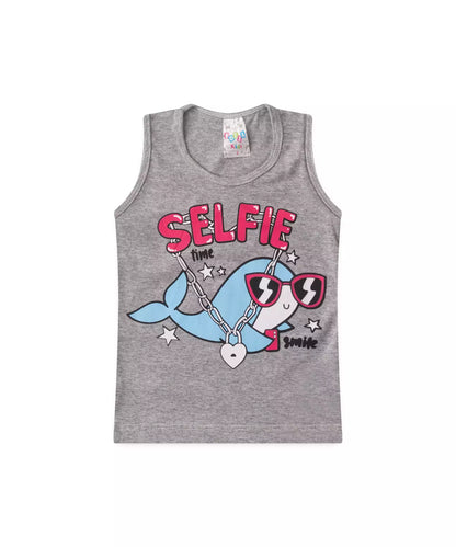 Conjunto Curto para Menina Baleia Mescla