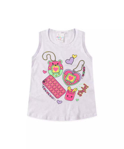 Conjunto Curto para Menina Ursinho Branco