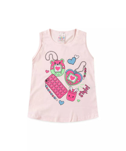 Conjunto Curto para Menina no Ursinho Rosa