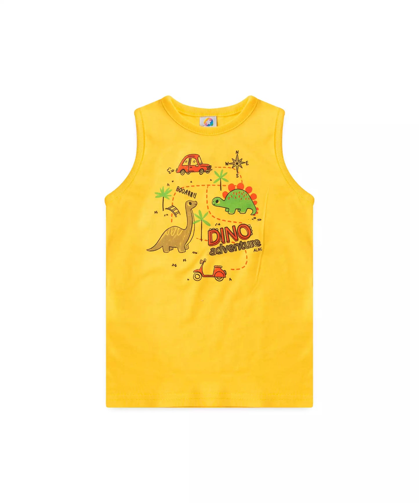 Conjunto Curto para Menino Dinossauro Amarelo