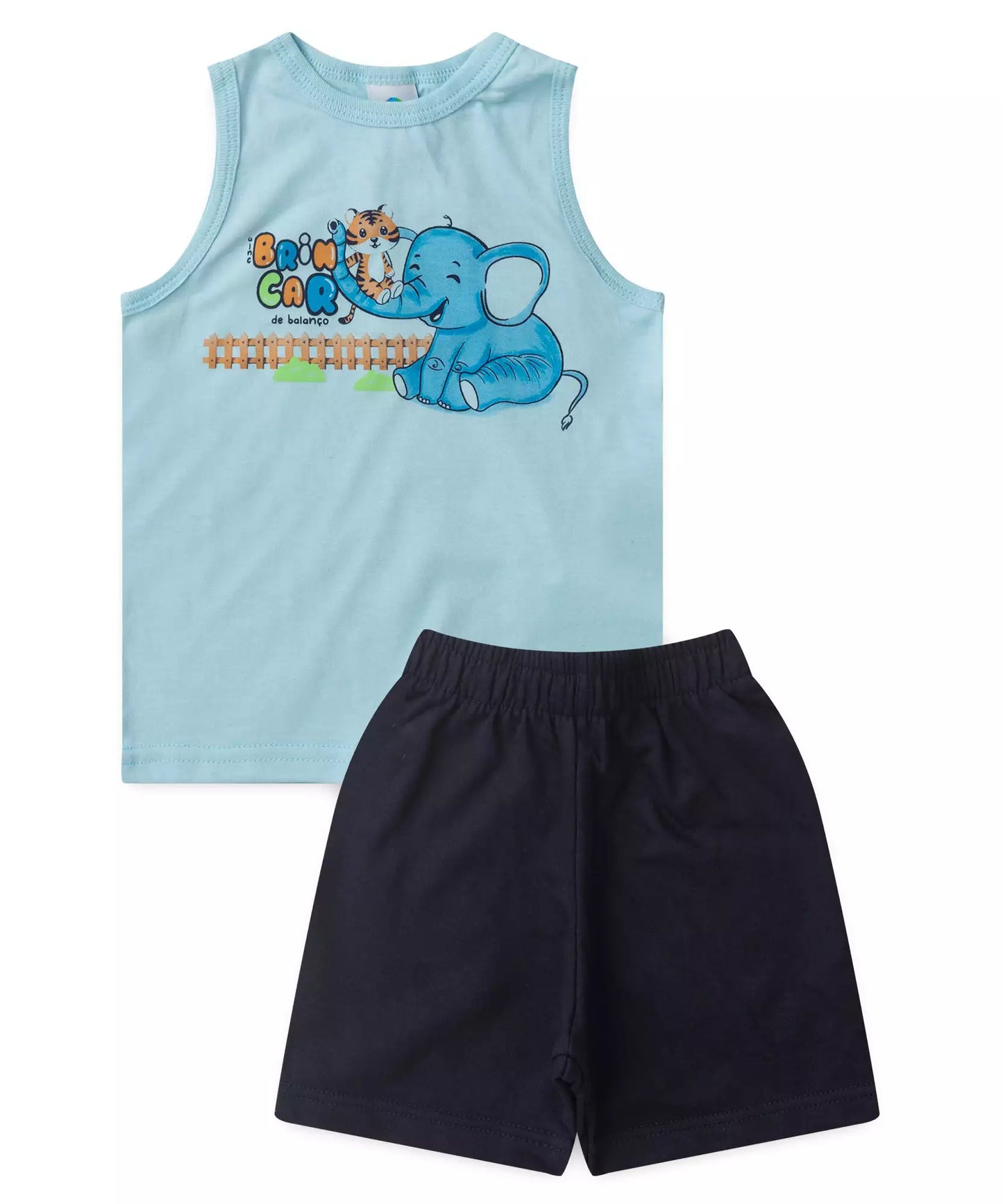 Conjunto Curto para Menino Elefantinho Azul