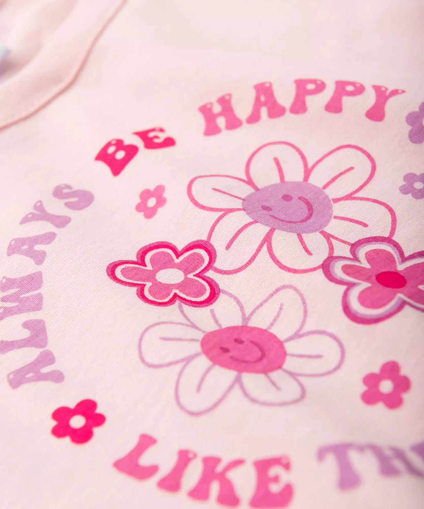 Conjunto de Verão Infantil Feminino Flores no Rosa