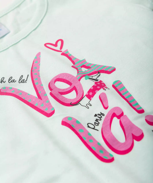 Conjunto de Verão Infantil Feminino Paris Verde