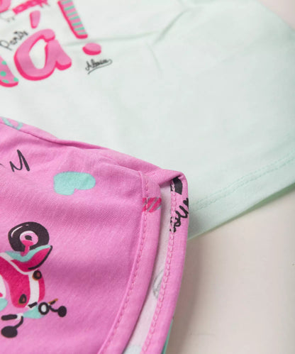 Conjunto de Verão Infantil Feminino Paris Verde