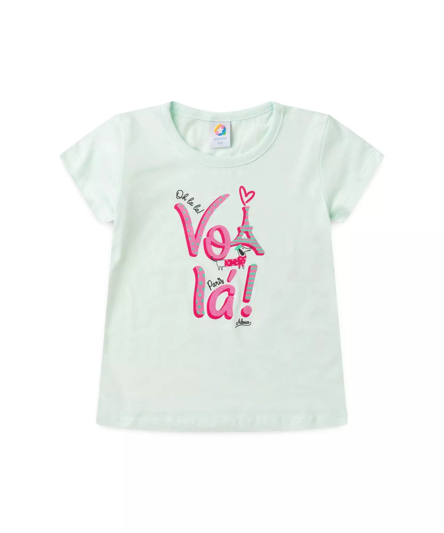 Conjunto de Verão Infantil Feminino Paris Verde