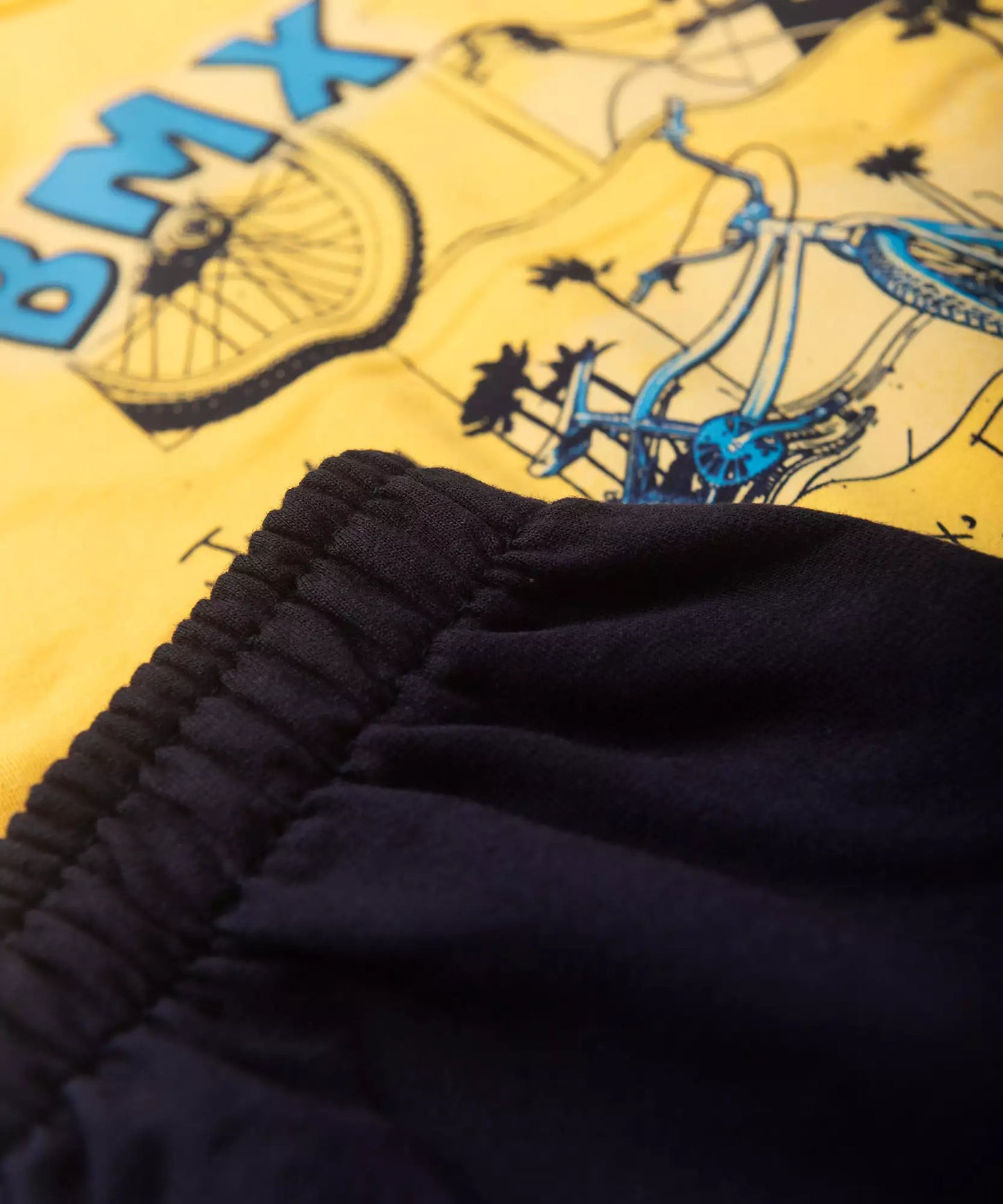 Conjunto de Verão Infantil Masculino BMX Amarelo