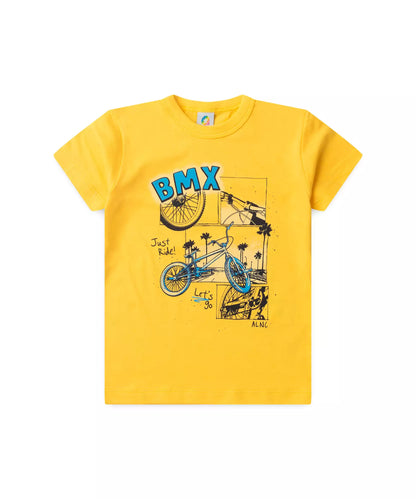 Conjunto de Verão Infantil Masculino BMX Amarelo