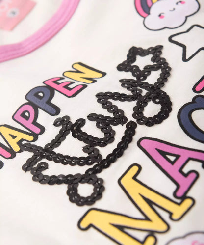 Conjunto de Verão para Menina Arco-Íris Marfim