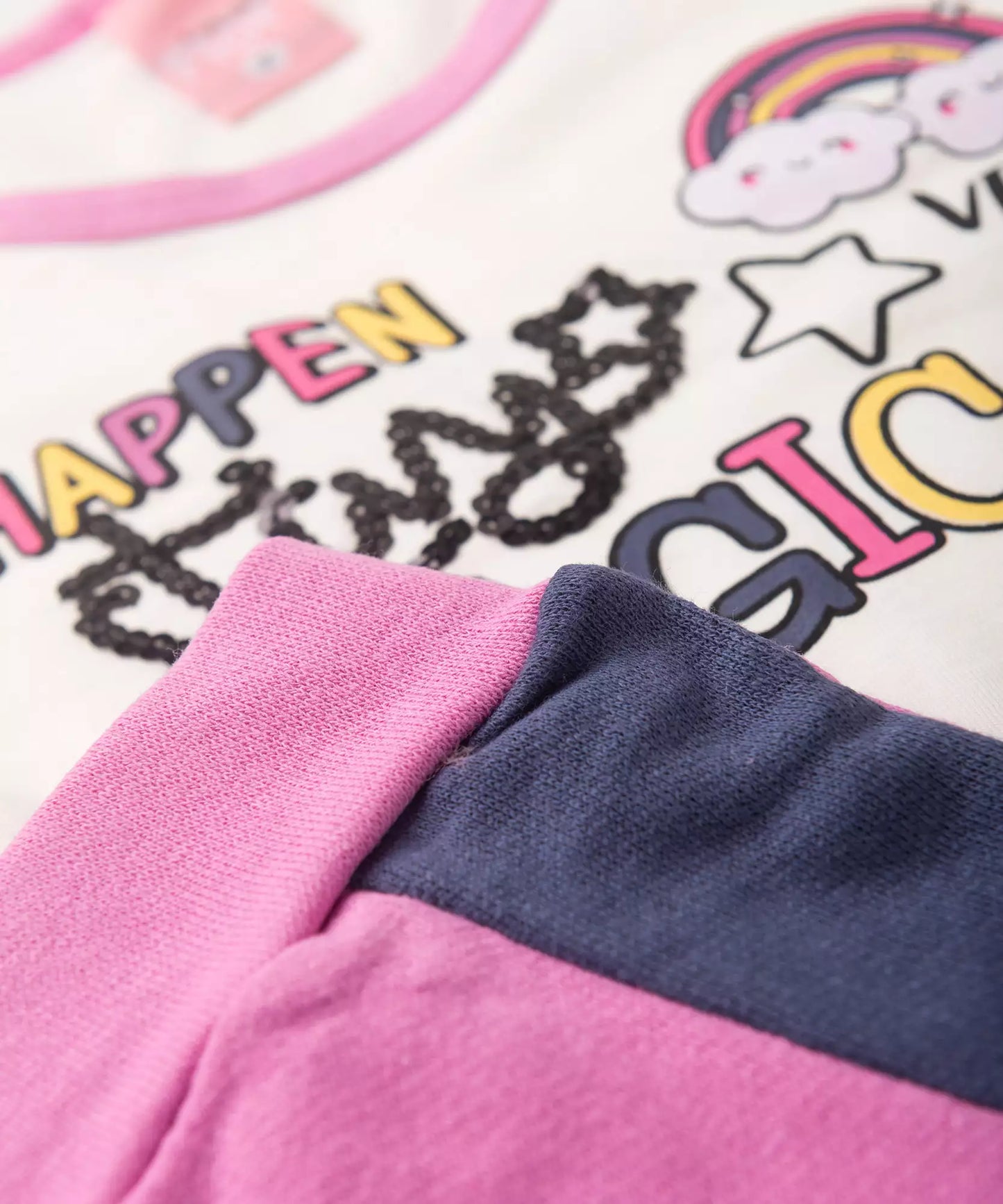 Conjunto de Verão para Menina Arco-Íris Marfim