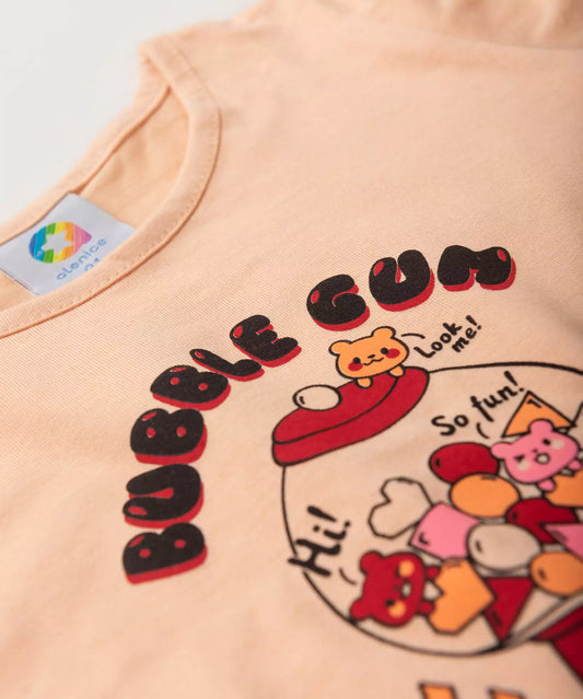 Conjunto de verão para Menina Bubble Gun Salmão