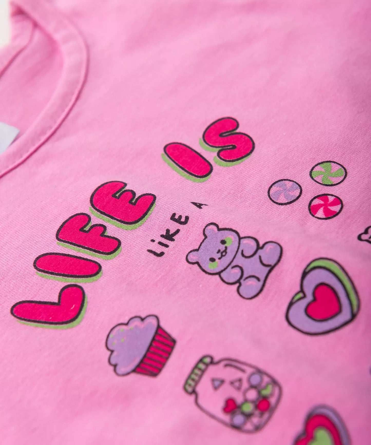 Conjunto de Verão para Menina Candy Rosa