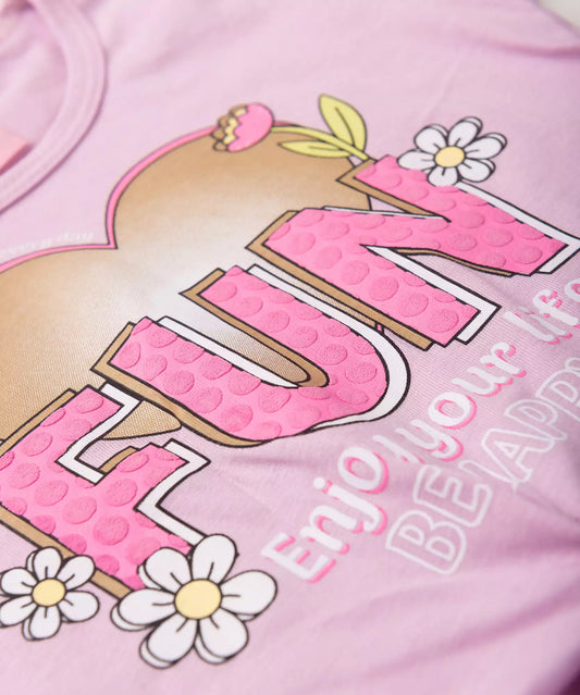 Conjunto de Verão para Menina Florzinhas Lilás