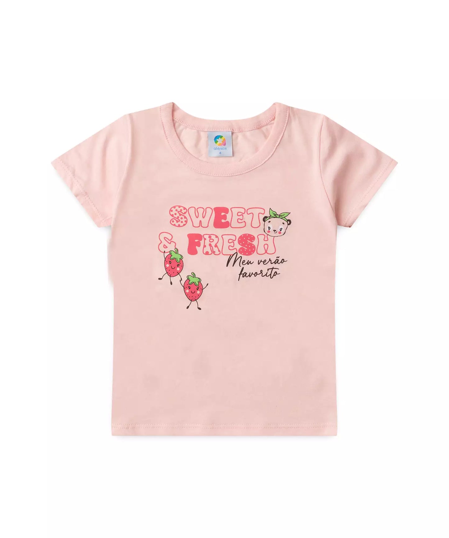 Conjunto de Verão para Menina Moranguinhos Rosa