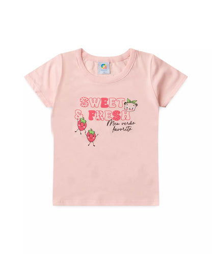 Conjunto de Verão para Menina Moranguinhos Rosa