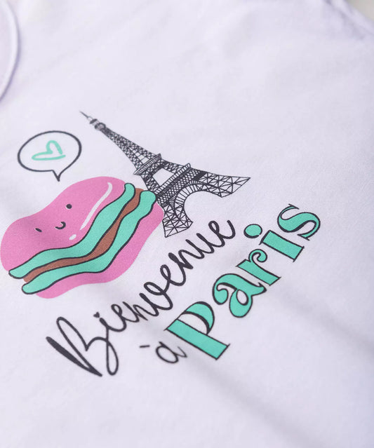 Conjunto de Verão para Menina Paris Branco