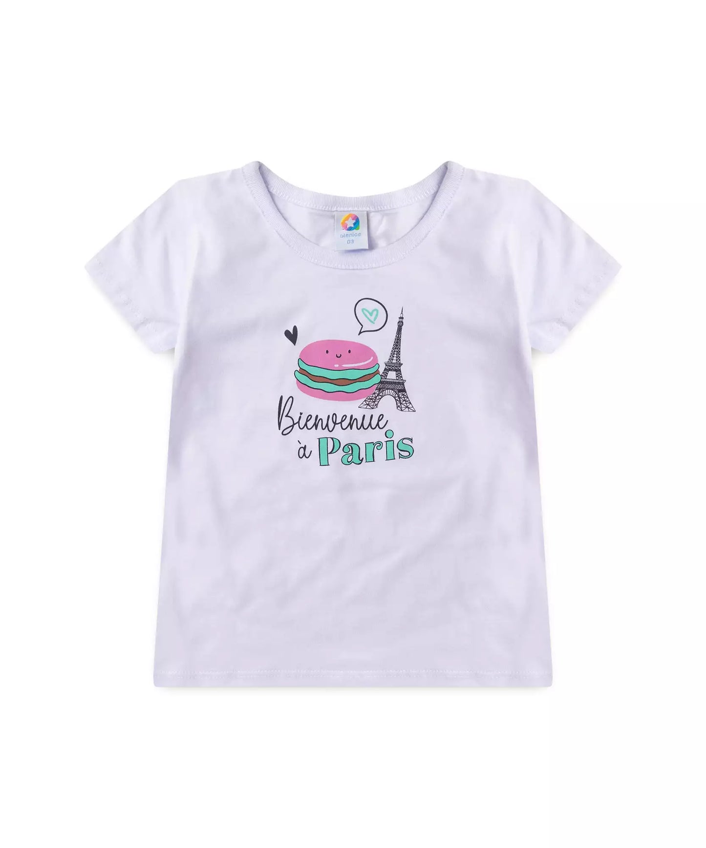 Conjunto de Verão para Menina Paris Branco